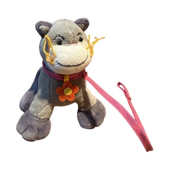 manhattan toy Other - 2000 Groovy Girls CAT Manhattan Toy Tiny 3.5 inches Gray with Pink Leash Flower